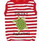 Parisian Pet 'Turtley Awesome' Dog Shirt – Fun Slogan Cotton Pet T-Shirt for Dogs & Cats, Red and White Stripes