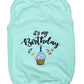 Parisian Pet 'Birthday Boy' Fun Slogan Dog T-Shirt –Premium Embroidered Celebratory Clothing for Dogs & Cats, Blue