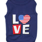 Parisian Pet 'Love USA' Patriotic Dog Shirt – Embroidered Pet Apparel for Dogs & Cats, Navy Blue-Valentine's Day