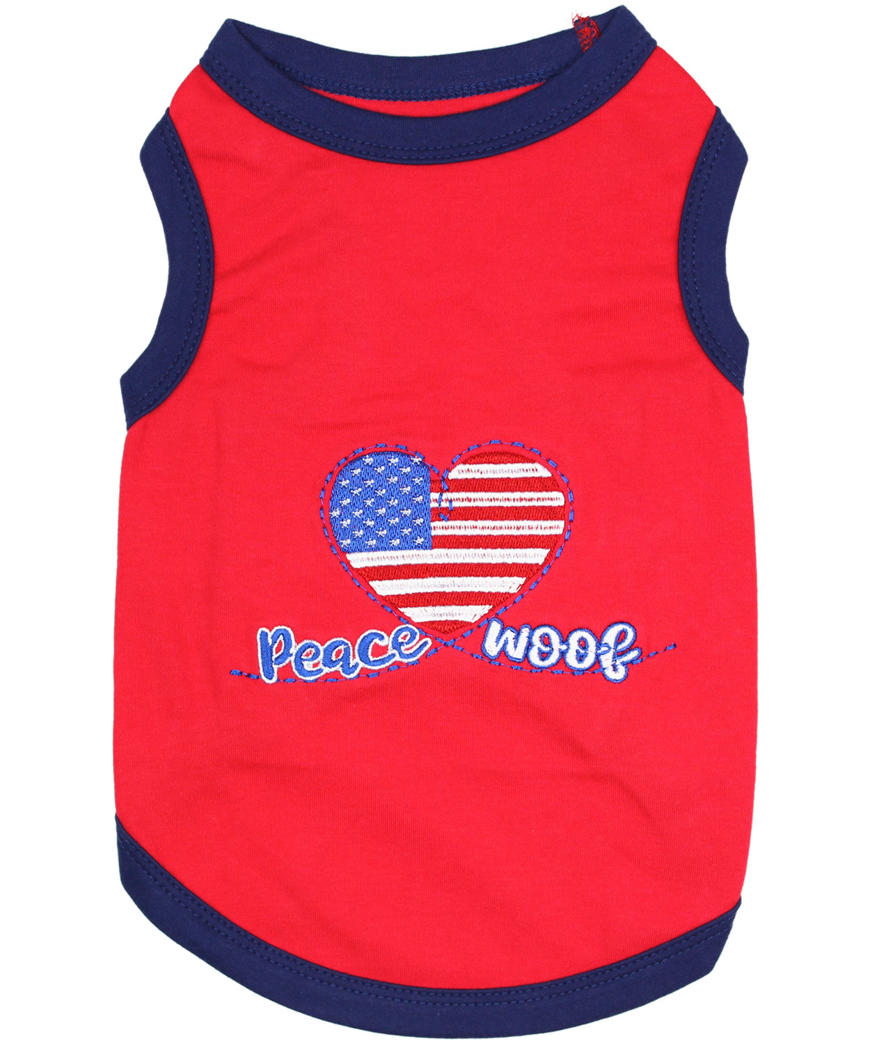 Parisian Pet 'Peace Love Woof' Fun Slogan Dog T-Shirt – Lightweight Cotton Pet Apparel for Dogs & Cats-Valentine's Day