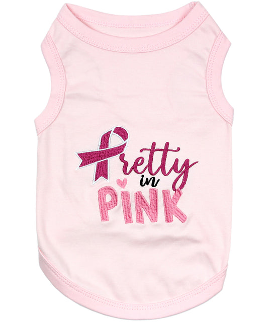 Parisian Pet 'Pretty in Pink' Fashionable Pink Pet T-Shirt – Comfortable Embroidered Dog Wear for All Occasions, Pink