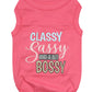 Parisian Pet 'Classy, Sassy, and a Bit Bossy' Dog & Cat T-Shirt – Trendy & Fun Pet Apparel - Pink