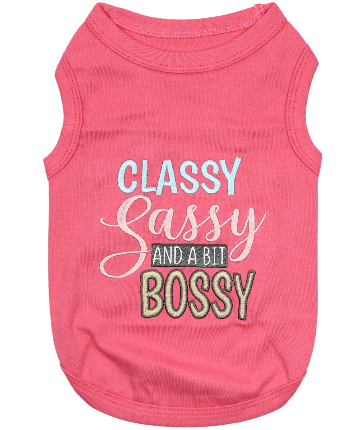 Parisian Pet 'Classy, Sassy, and a Bit Bossy' Dog & Cat T-Shirt – Trendy & Fun Pet Apparel - Pink