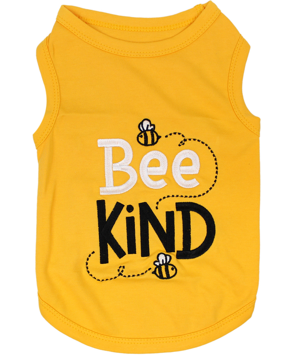 Parisian Pet 'Bee Kind' Embroidered Dog Shirt - Trendy Pet Apparel, Yellow