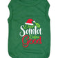 Parisian Pet 'Dear Santa Define Good' Dog Christmas T-Shirt - Festive Pet Shirt for Cats & Dogs, Green