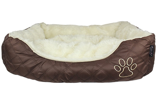 Oxford Quilted Dog Bed Brown