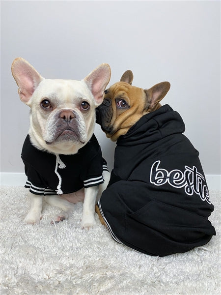 Parisian Pet 'Bestie Hoodie' in Black - Trendy Pet Hoodie for Dogs & Cats, Perfect for Fall & Winter-Valentine's Day