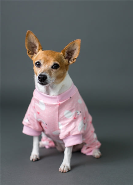 Parisian Pet 'Pink Swan' Pajama for Dogs & Cats, Luxury Pet Sleepwear, Cozy Dog Pajama Set-Valentine's Day