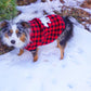 Parisian Pet 'Buffalo Checkered Sweater - Polar Bear' for Dogs and Cats - Cozy Winter Wear with Adorable Polar Bear Design Red and Black