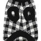 Parisian Pet 'Buffalo Checkered Sweater - Deer' for Dogs and Cats - Cozy, Stylish Winter Apparel in Classic White and Black