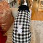 Parisian Pet 'Buffalo Checkered Sweater - Deer' for Dogs and Cats - Cozy, Stylish Winter Apparel in Classic White and Black