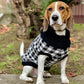 Parisian Pet 'Buffalo Checkered Sweater - Deer' for Dogs and Cats - Cozy, Stylish Winter Apparel in Classic White and Black