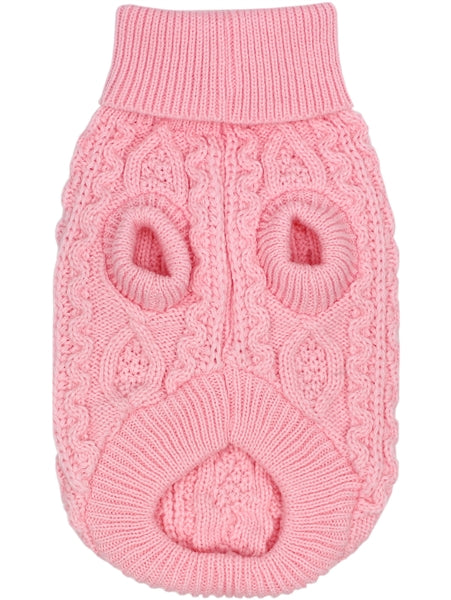 Parisian Pet 'Cable Knit Sweater' - Warm & Stylish Pet Sweater in Blush Pink for Dogs & Cats-Valentine's Day-Valentine's Day