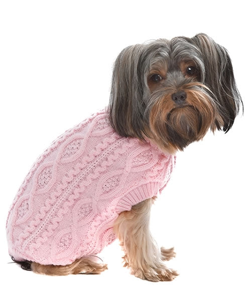 Parisian Pet 'Cable Knit Sweater' - Warm & Stylish Pet Sweater in Blush Pink for Dogs & Cats-Valentine's Day-Valentine's Day