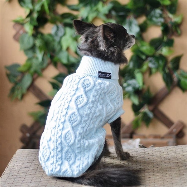 Cable Knit Sweater, Powder Blue