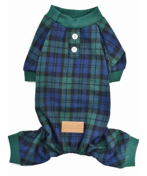 Green and Blue Plaid Scottish Dog Pajama