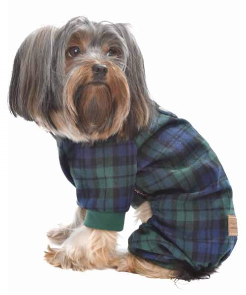 Parisian Pet 'Scottish Pajama Green & Blue Plaid' for Dogs & Cats, Designer Pet Sleepwear, Cozy Dog Pajama Set-Saint Patrick's Day