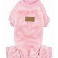 Velour Dog Pajama Blush Pink