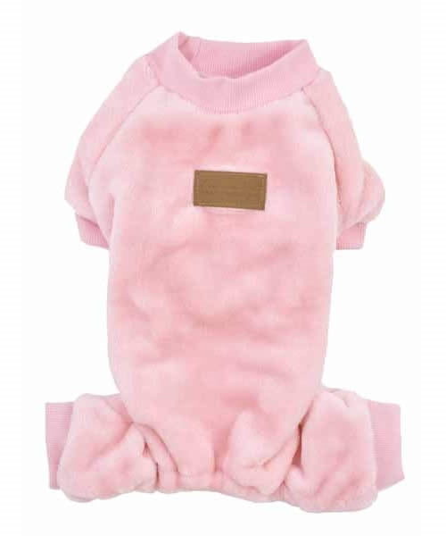 Velour Dog Pajama Blush Pink