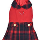 Scottish Pleated Dog Dress Red Blue Plaid