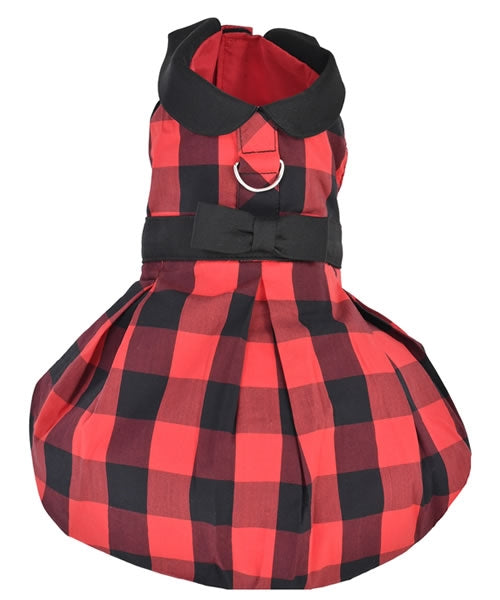 Buffalo Checkered Dog Taffeta Dress Red