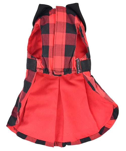 Buffalo Checkered Taffeta Dress, Red