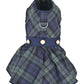 Scottish Taffeta Dog Dress Green and Blue Plaid