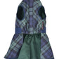 Parisian Pet 'Scottish Taffeta Dress' Dog & Cat Shirt – Festive Holiday Plaid Dog Dress, Comfortable & Stylish – Green, Blue