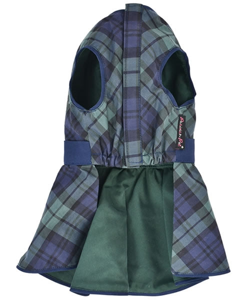 Parisian Pet 'Scottish Taffeta Dress' Dog & Cat Shirt – Festive Holiday Plaid Dog Dress, Comfortable & Stylish – Green, Blue