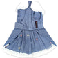 Parisian Pet 'Prairie Dress' for Dogs and Cats, Floral Design, Comfortable Lightweight Outfit, Denim & White