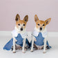 Parisian Pet 'Prairie Dress' for Dogs and Cats, Floral Design, Comfortable Lightweight Outfit, Denim & White