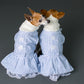 Parisian Pet 'Gingham Countryside Lace Dress' Dog & Cat Shirt – Stylish Blue Plaid Dress – Blue