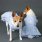 Parisian Pet 'Gingham Countryside Lace Dress' Dog & Cat Shirt – Stylish Blue Plaid Dress – Blue