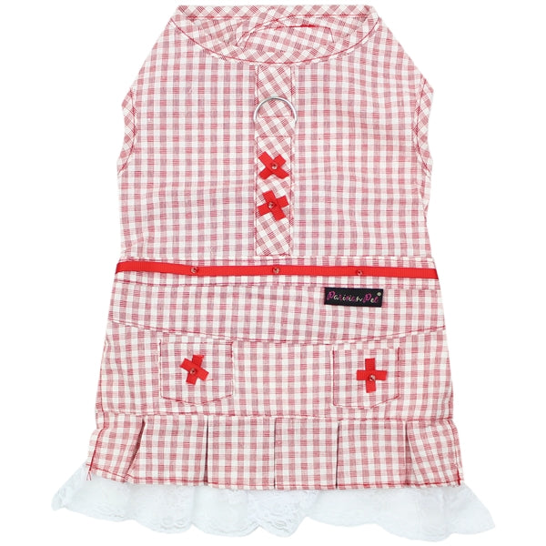 Gingham Countryside Dog Dress Red