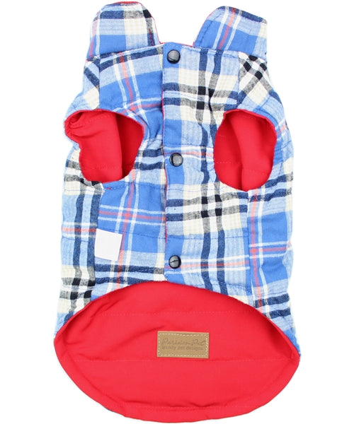 Parisian Pet 'Plaid Reversible Jacket' for Dogs & Cats, Stylish Pet Outerwear, Warm Winter Dog Jacket,-Valentine's Day