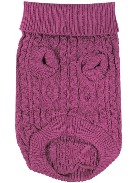 Cable Knit Sweater, Raspberry