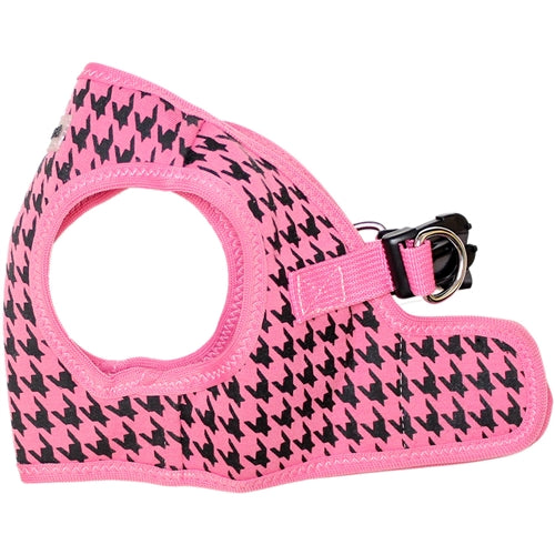 Step-In Dog Harness Pink Houndstooth