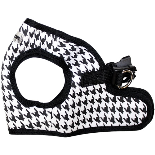 Step-In Dog Harness Black Houndstooth