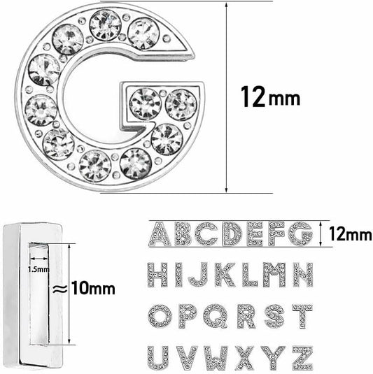 10 mm Slide Letters A-Z (10/pk) - Clear