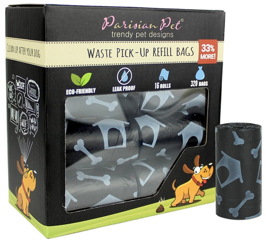 Parisian Pet 'Dog House Design' Waste Bags - Convenient, Leak-Proof, Durable, Black Disposable Pet Waste Bags for Dogs & Cats