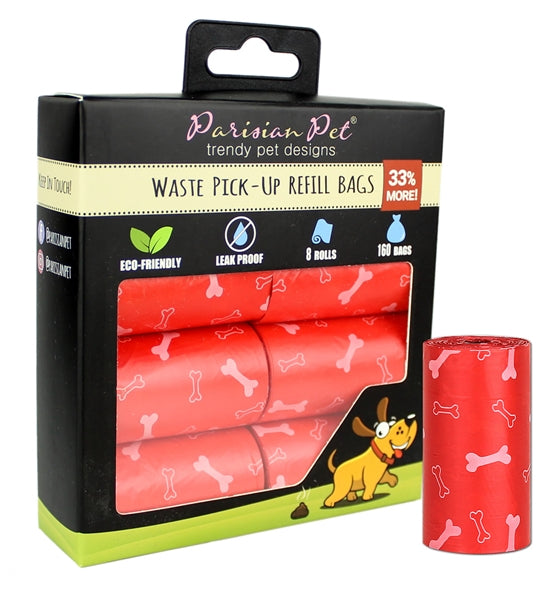 Bones Red Dog Waste Bags