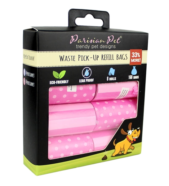 Stripes n' Dots Pink Dog Waste Bags